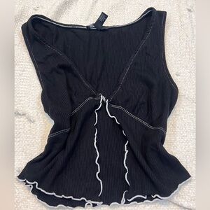 Forever 21 Black Sleeveless Top with White Trim